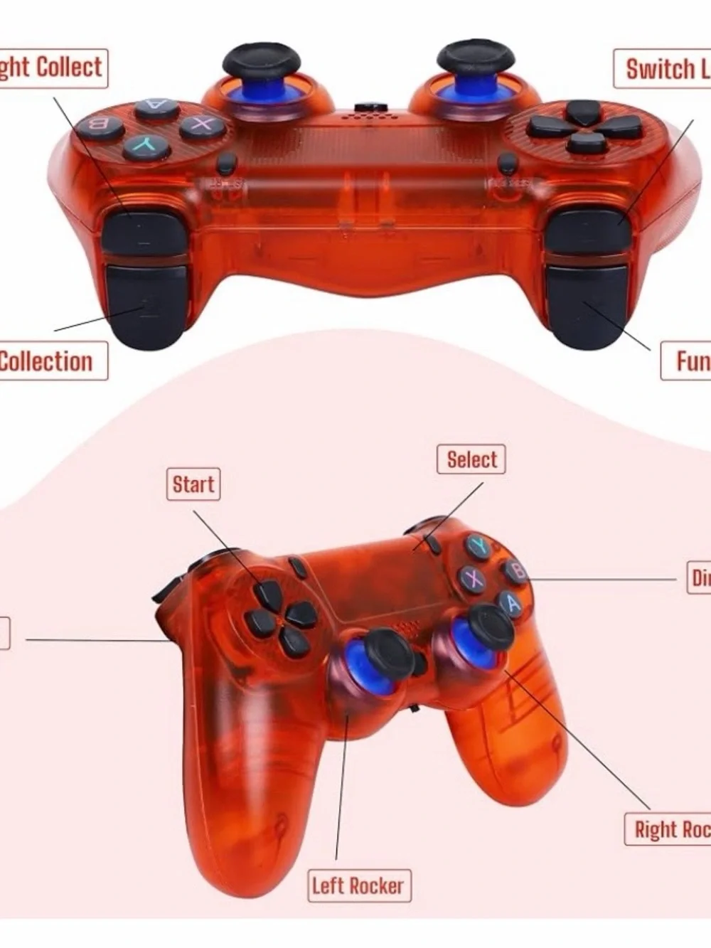 GS5 Mini Portable Gaming Console - Transparent Red